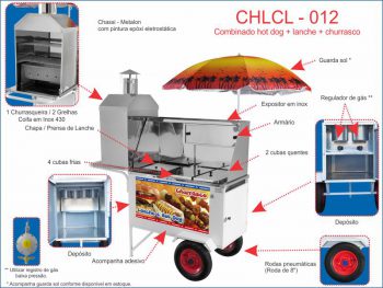 Carrinho Combinado Hot Dog + Lanche + Churrasco referência  CHLCL - 012. - Imagem 2